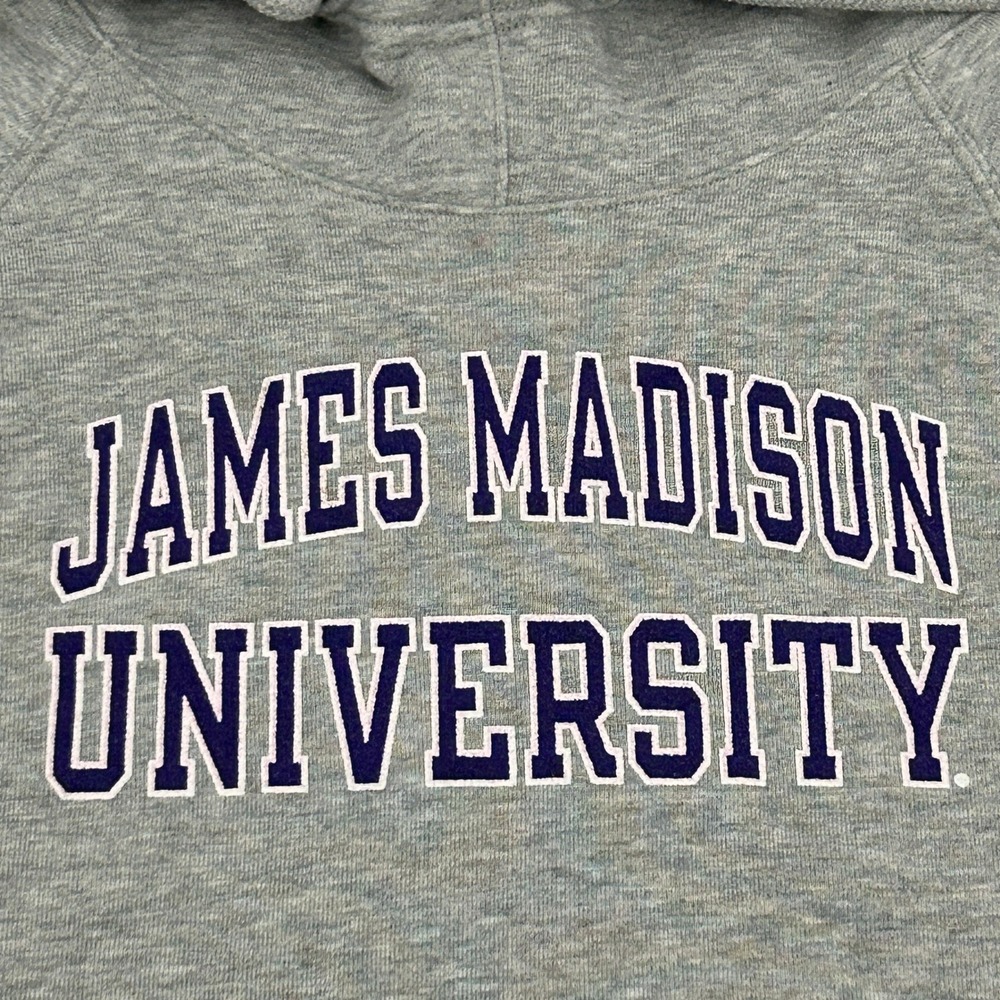 James Madison University Hoodie Womens 2XL‎ Gray Champion JMU Graphic Sweatshirt